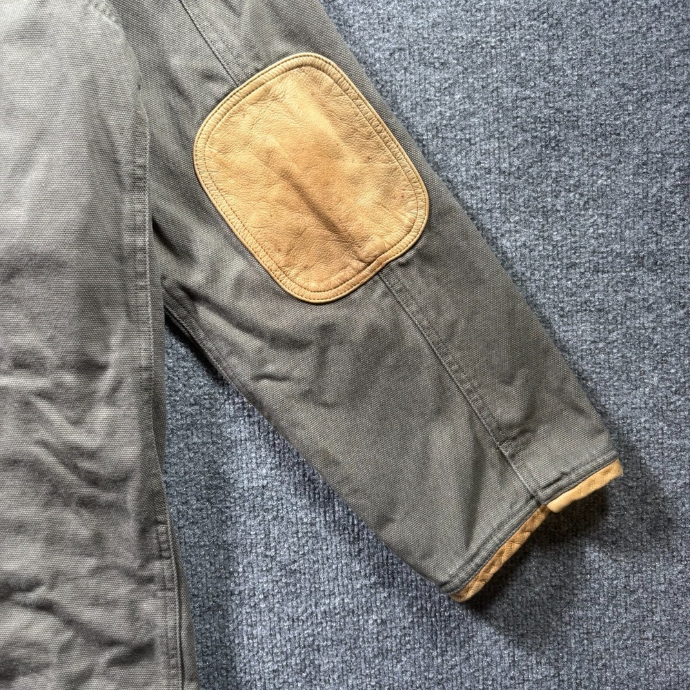 Orvis Field Jacket Men's Large Olive Green Leather Trim Elbow Patch Multi-Pocket - Picture 14 of 16
